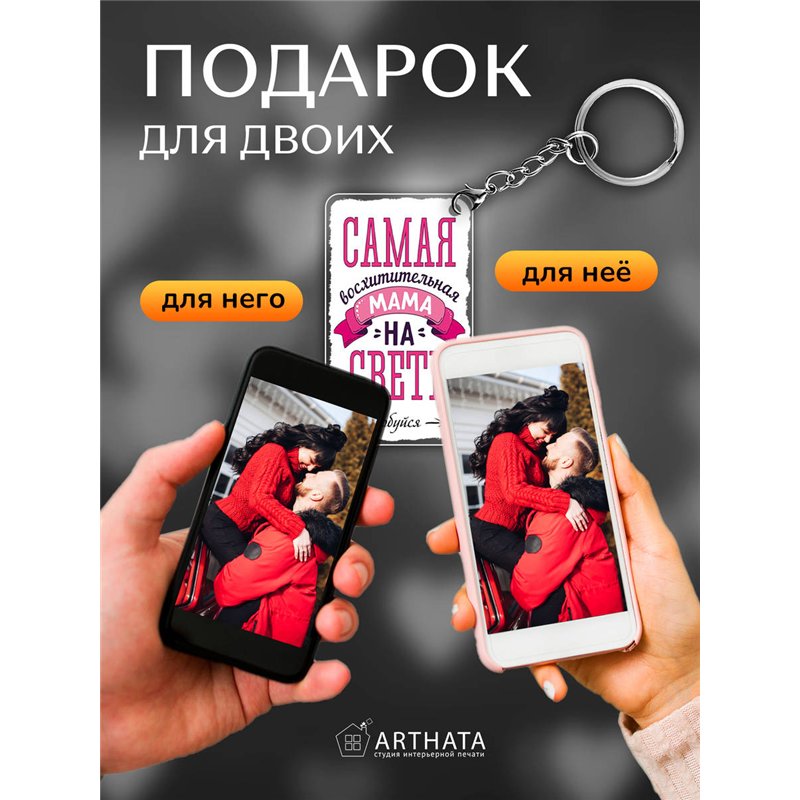 Подарок маме оживающий брелок с видео "Самая лучшая мама"