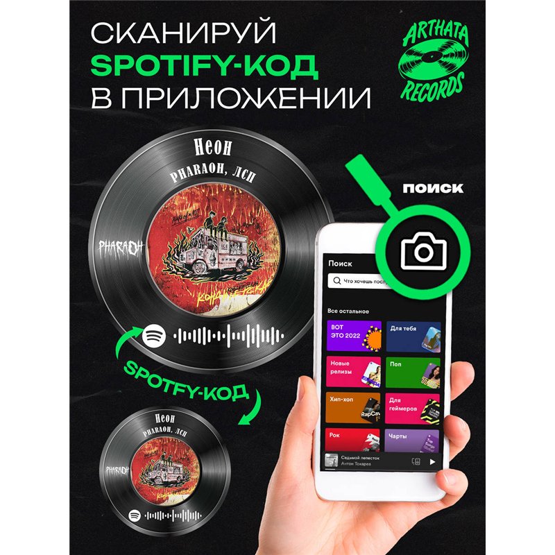 Постер ЛСП PHARAOH, брелоки спотифай ЛСП PHARAOH - Неон