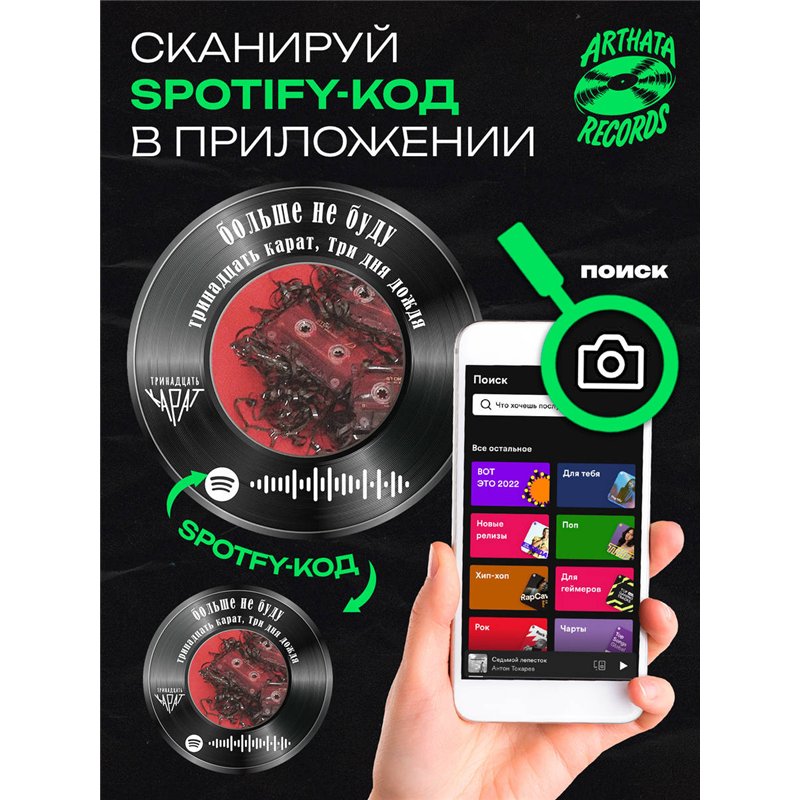 Spotify постер и брелок Три дня дождя - больше не буду