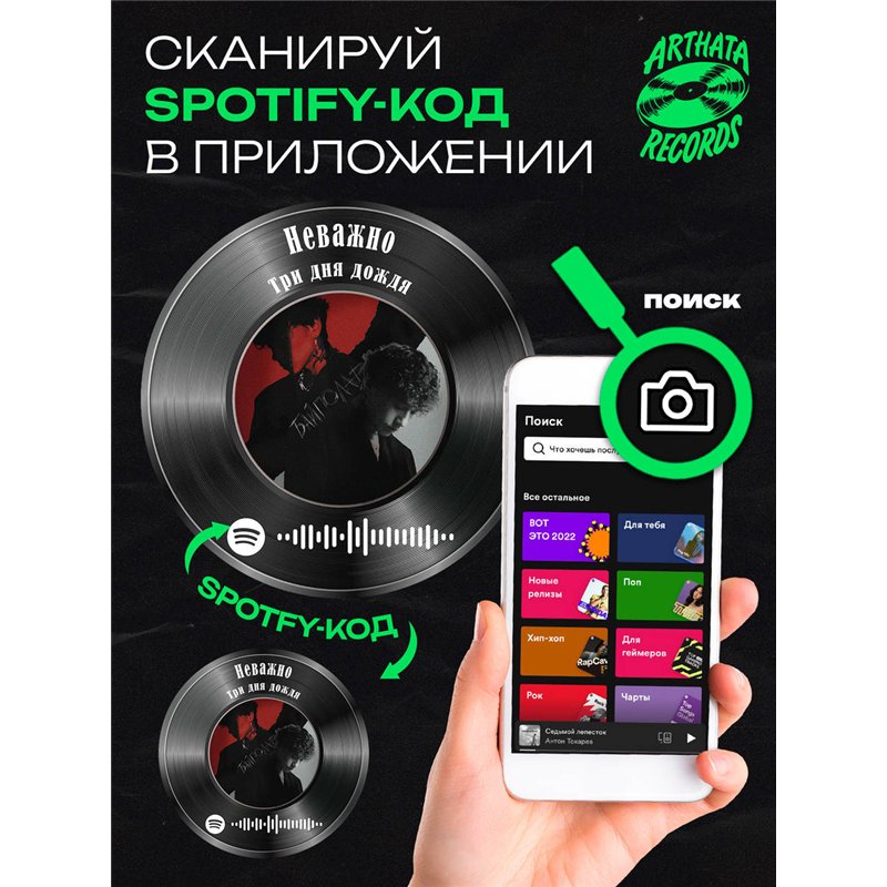 Spotify Постер и брелоки Три дня дождя - Неважно