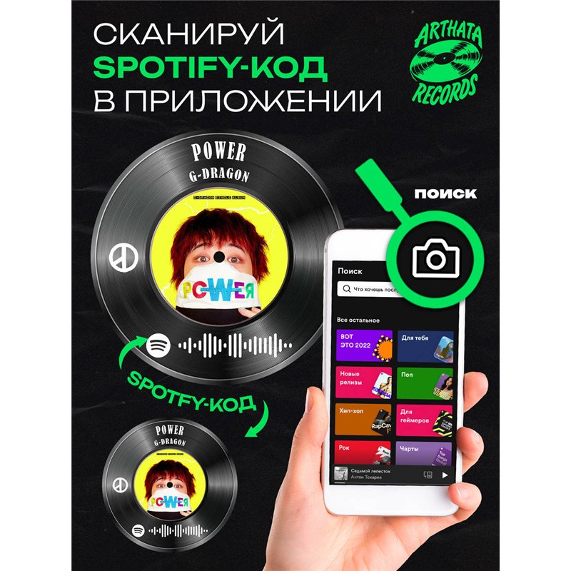 Спотифай постер G-DRAGON, брелоки G-DRAGON - POWER