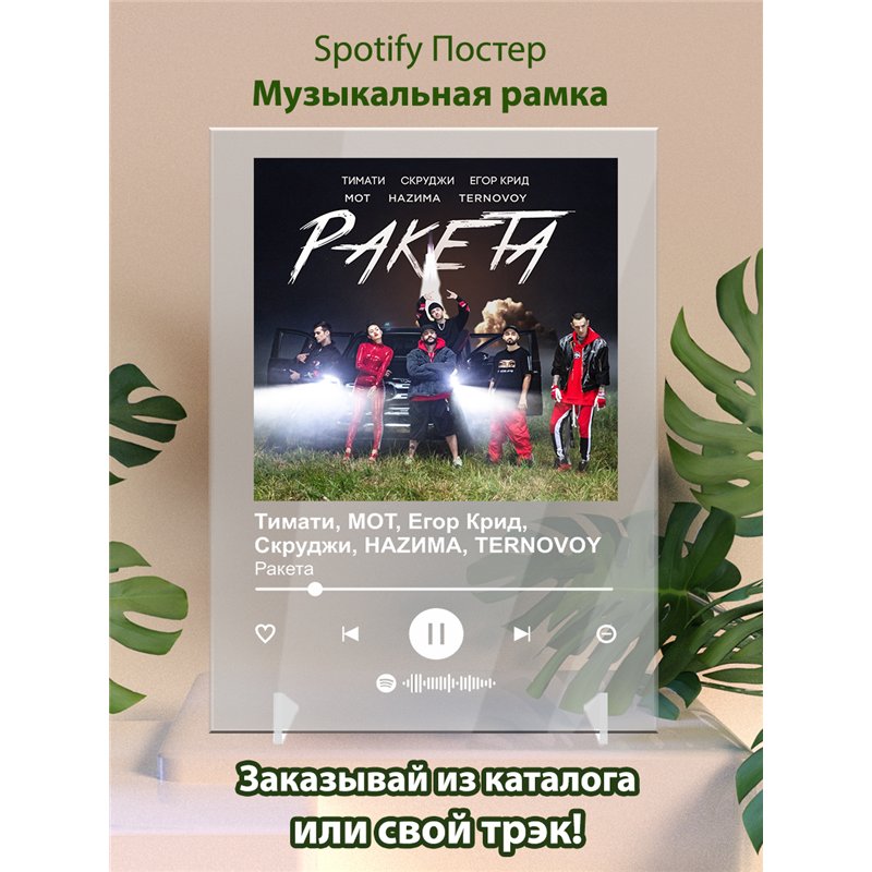 Тимати, MOT, Егор Крид, Скруджи, НАZИМА, TERNOVOY - Ракета - постер Spotify