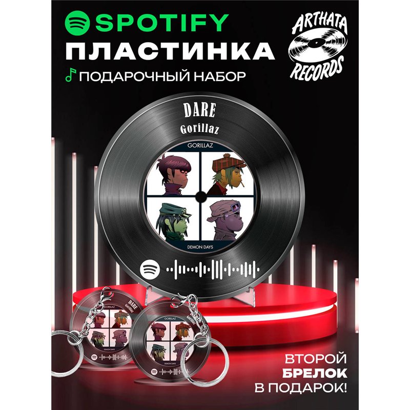 Spotify постер Gorillaz, брелок Gorillaz - DARE