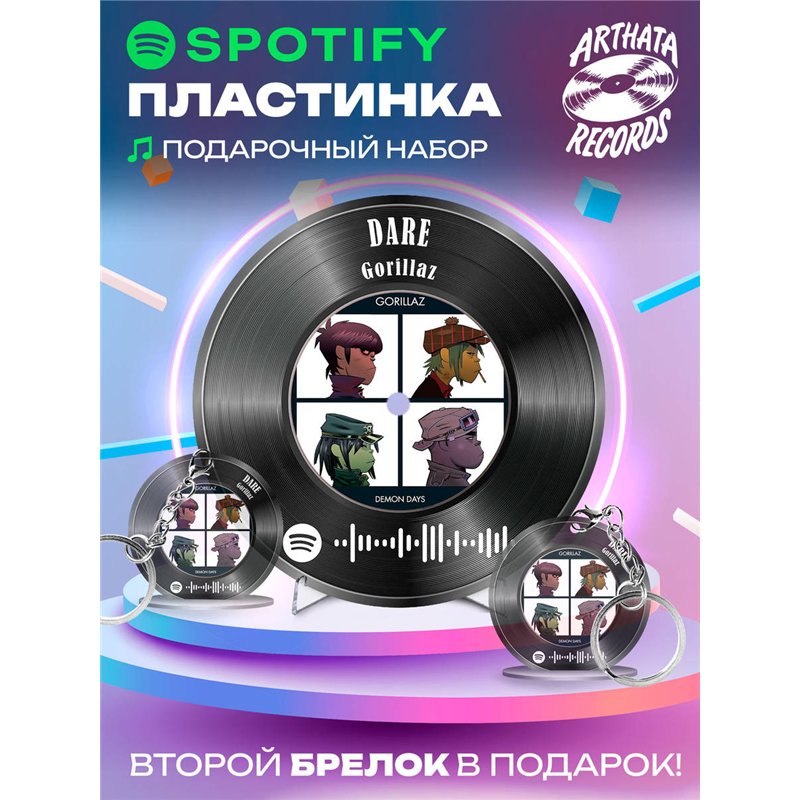 Spotify постер Gorillaz, брелок Gorillaz - DARE