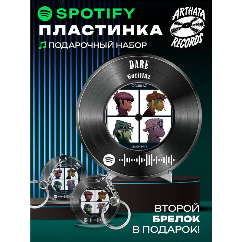 Spotify постер Gorillaz, брелок Gorillaz - DARE