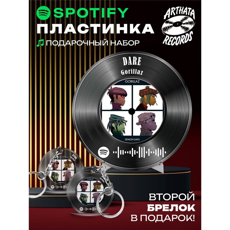 Spotify постер Gorillaz, брелок Gorillaz - DARE
