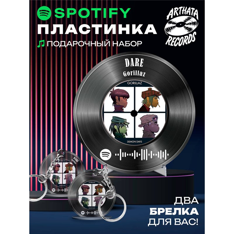 Spotify постер Gorillaz, брелок Gorillaz - DARE