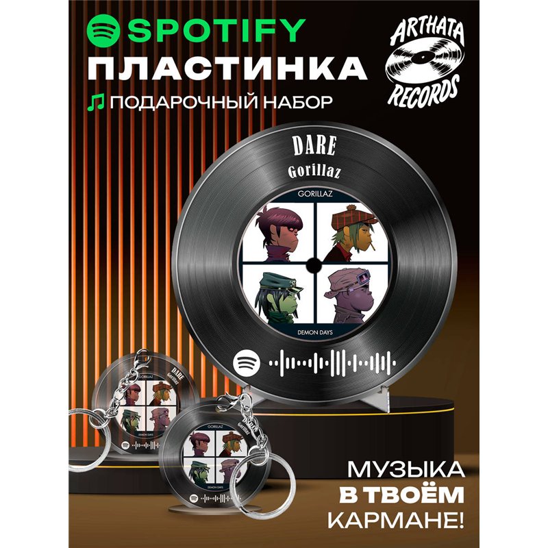 Spotify постер Gorillaz, брелок Gorillaz - DARE