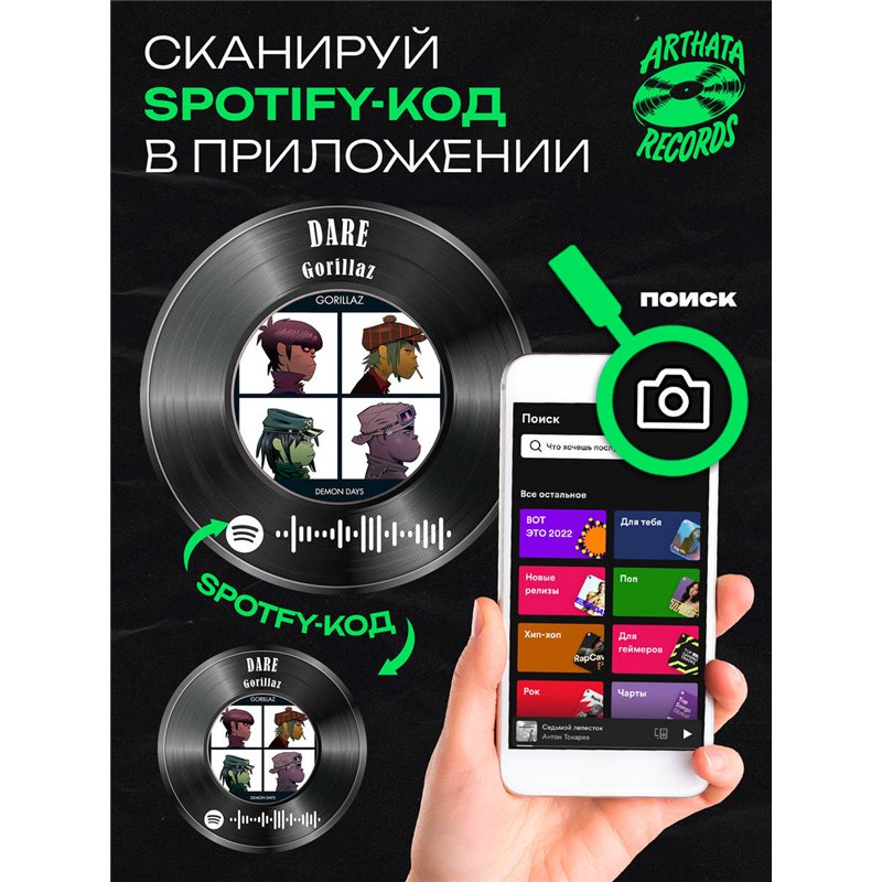 Spotify постер Gorillaz, брелок Gorillaz - DARE
