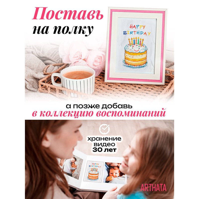 Подарок Живая открытка на день рождения с видеопоздравлением