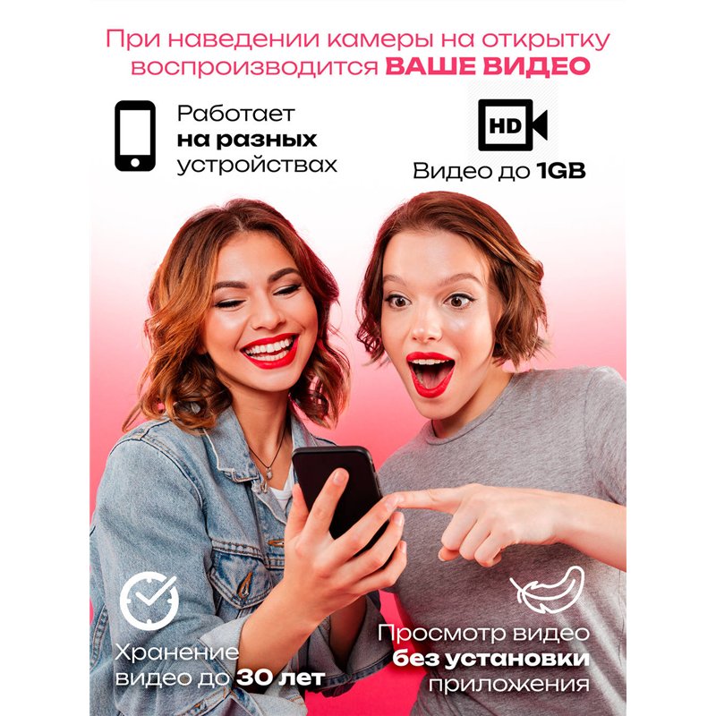 Подарок родным Открытка с Новым Годом оживающая