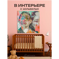 Модульная Картина Для Интерьера С Лицами Девушек 80Х80