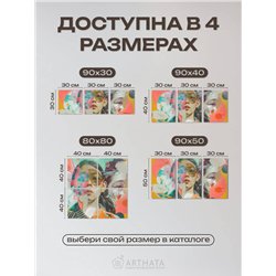 Модульная Картина Для Интерьера С Лицами Девушек 80Х80