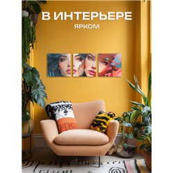 Картины На Стену В Интерьер Девушки Брюнетка И Рыжая 90Х30