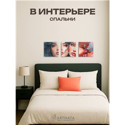 Картины На Стену В Интерьер Девушки Брюнетка И Рыжая 90Х30