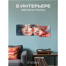 Картины На Стену В Интерьер Девушки Брюнетка И Рыжая 90Х30