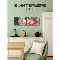 Картины На Стену В Интерьер Девушки Брюнетка И Рыжая 90Х30