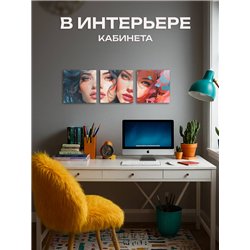 Картины На Стену В Интерьер Девушки Брюнетка И Рыжая 90Х30