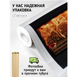 Фотообои на стену - Камин. Обои для гостиной, для кухни, для спальни. Размер - 120x100 см