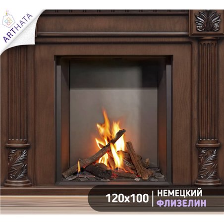 Фотообои на стену - Камин. Обои для гостиной, для кухни, для спальни. Размер - 120x100 см