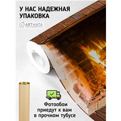 Фотообои на стену - Камин. Обои для гостиной, для кухни, для спальни. Размер - 120x100 см