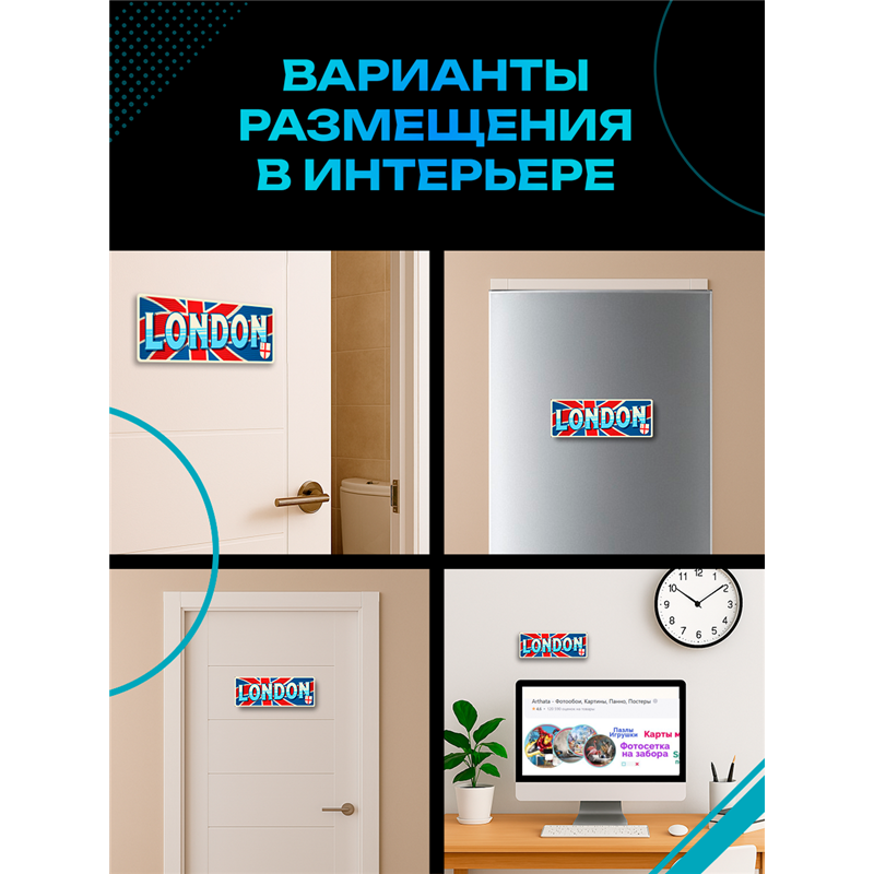 Табличка London интерьерная с надписью города Лондон