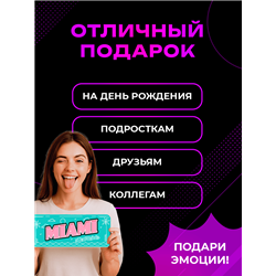 Стильная Табличка Miami интерьерная с надписью города Майами