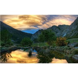 Закат над горами - Фотообои горы