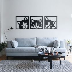 Экопанель "Три кота" из металла - Модульная картины, Репродукции, Декоративные панно, Декор стен
