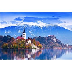 Замок у озера - Фотообои Замки