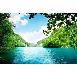 Озеро и холмы - Фотообои природа|реки