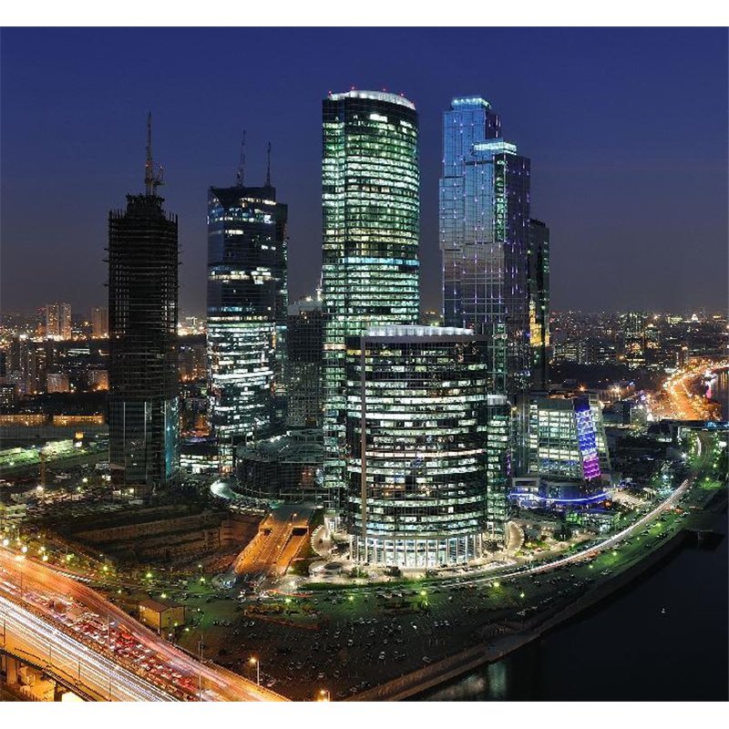 Москва-Сити ночью - Фотообои Современный город|Ночной город