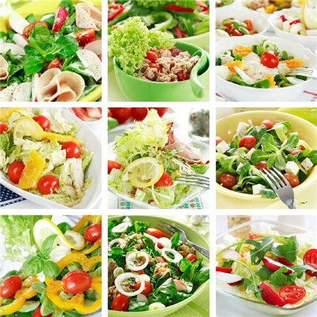Коллаж с салатами - Фотообои Еда и напитки|еда