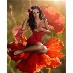 На цветке - Фотообои люди|девушки
