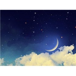 Месяц в облаках - Фотообои Космос