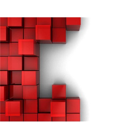 Красные кубики - 3D фотообои|3D фигуры