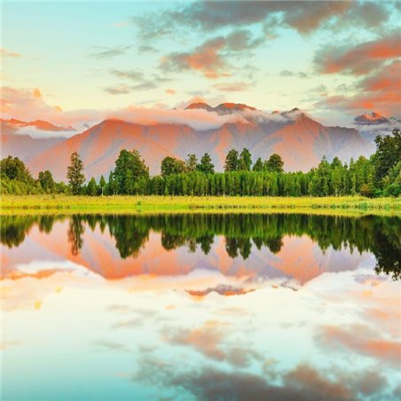 Отражение рассвета - Фотообои горы