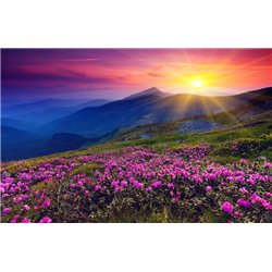 Закат в горах - Фотообои Закаты и рассветы