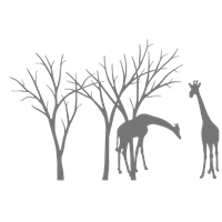Портреты картины репродукции на заказ - Трафарет Деревья и жирафы