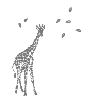 Портреты картины репродукции на заказ - Трафарет Маленький жираф