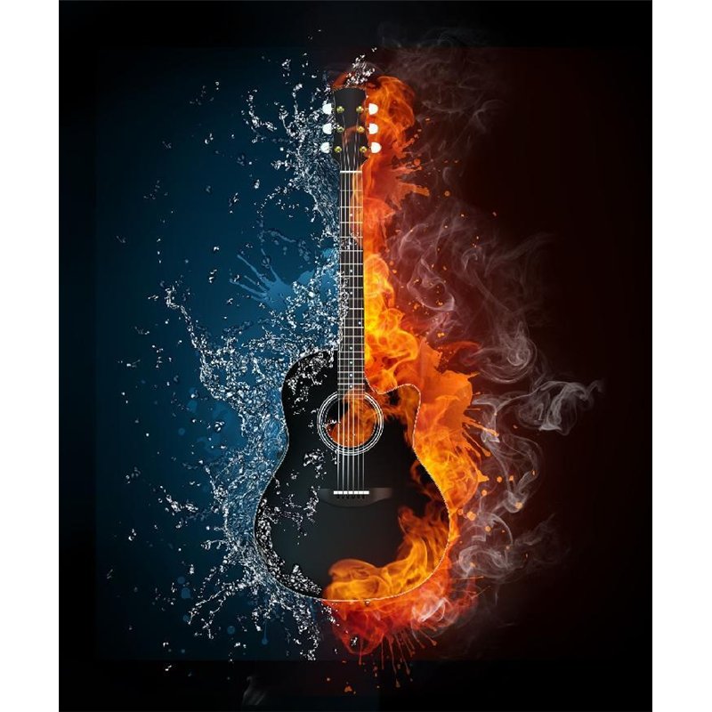 Горящая гитара - Фотообои Креатив