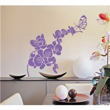 Картина на холсте по фото Модульные картины Печать портретов на холсте Трафарет Орхидея с бабочкой