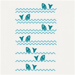 Трафарет Морские волны и рыбки - Модульная картины, Репродукции, Декоративные панно, Декор стен