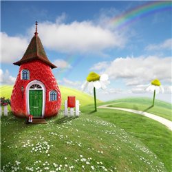 Домик-клубника - Фотообои детские|для девочки