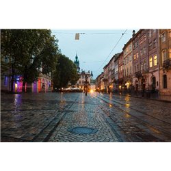 Улица после дождя - Фотообои Современный город