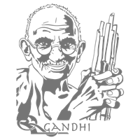 Портреты картины репродукции на заказ - Трафарет Махатма Ганди