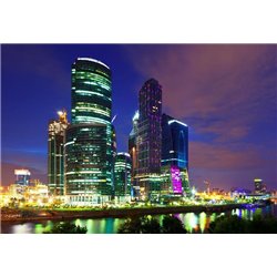 Ночной небоскреб - Фотообои Современный город|Гонконг