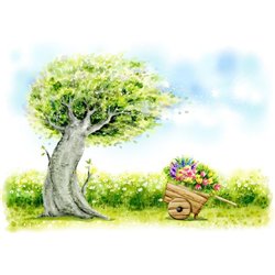 ветер на лугу - Фотообои Иллюстрации