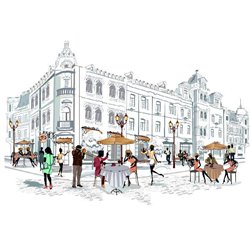 Ресторанчик - Фотообои Иллюстрации