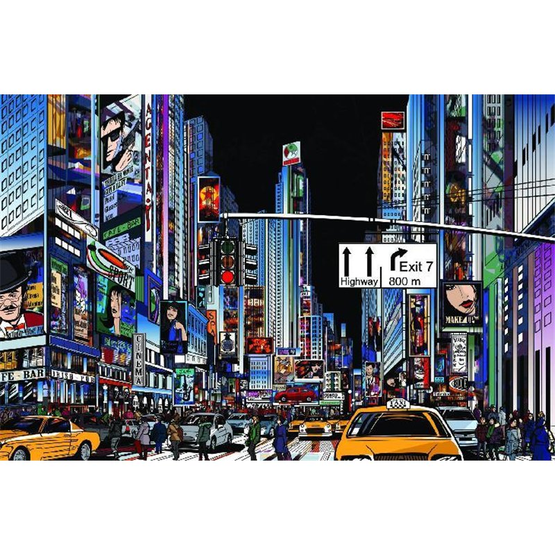 ночной мегаполис - Фотообои Иллюстрации